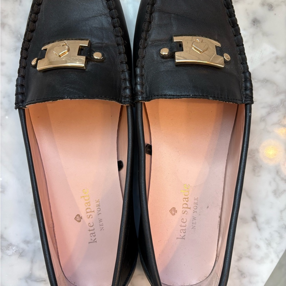 Kate Spade Carmen Black Leather Driver Loafer
